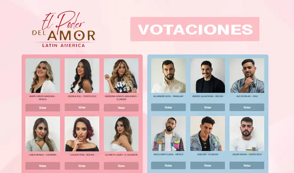Entérate cómo votar por tu participante favorito de El poder del amor. Foto: composición LR / Jazmin Ceras