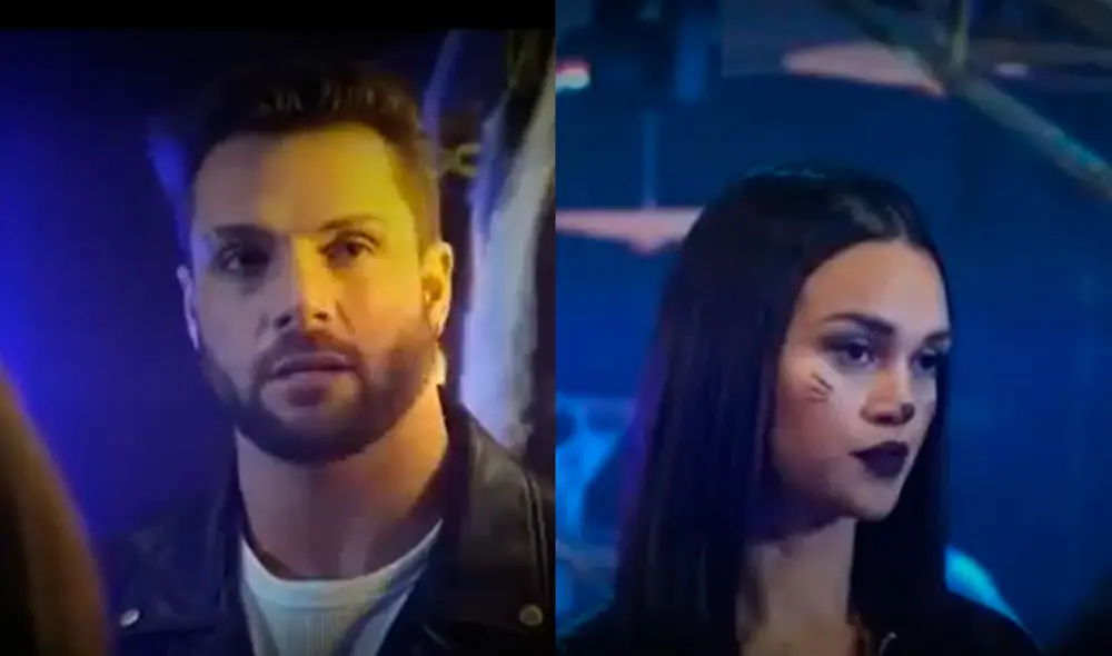 Nicola Porcella se presentó en La academia de Esto es guerra para desearle felicidad a Angie Arizaga por su 'embarazo'. Foto: captura América TV. Nicola Porcella se presentó en La academia de Esto es guerra para desearle felicidad a Angie Arizaga por su 'embarazo'. Foto: captura América TV.