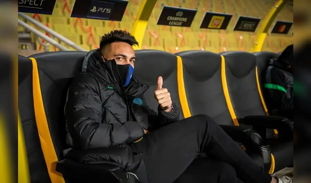 Lautaro Martínez, figura del Inter de Milán, en la cancha de Moldavia. Foto: Twitter Inter de Milán