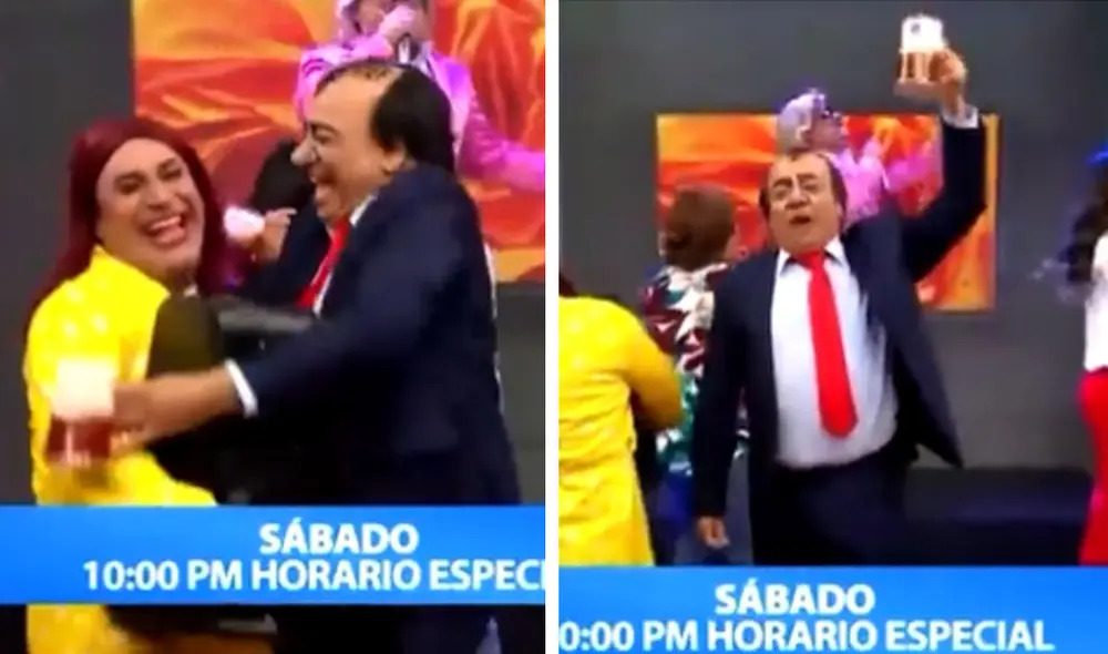 Jorge Benavides aprovechó la siempre divertida coyuntura política peruana. Foto: captura ATV Jorge Benavides aprovechó la siempre divertida coyuntura política peruana. Foto: captura ATV