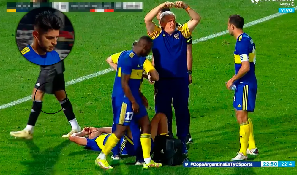 Carlos Zambrano fue sustituido en el partido frente a Argentinos Juniors por la semifinal de la Copa Argentina. Foto: Captura Tyc Sports