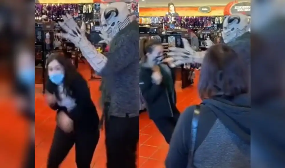 Un hombre se volvió viral en TikTok luego de publicar videos en el que saca más de un susto a clientes de una tienda durante su tiempo libre. Foto: captura de TikTok