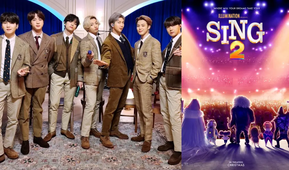 Todo lo que se sabe sobre la aparición de BTS en Sing 2, película animada dirigida por Garth Jennings. Foto: composición Hybe/Illumination/Universal