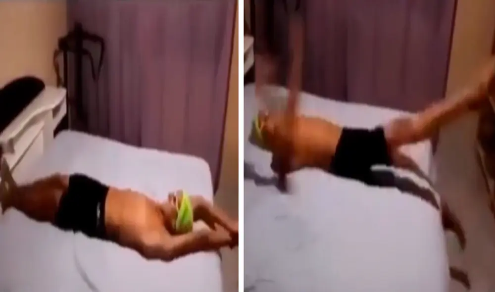 El video del joven simulando nadar en su habitación no tardó en convertirse en viral en redes sociales. Foto: captura de TikTok