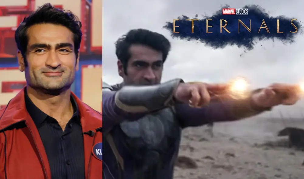 Kumail Nanjiani, actor pakistaní, interpreta a Kingo en Eternals. Foto: composición/Twitter Kumail Nanjiani/captura de Youtube Marvel