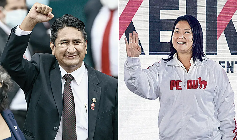 ¿Dónde estás, Cerrón? Durante la campaña, Keiko Fujimori preguntaba en forma reiterada por Vladimir Cerrón. Han pasado apenas cien días y ya empezaron a coincidir en contra del Gobierno de Castillo. Foto: composición La República