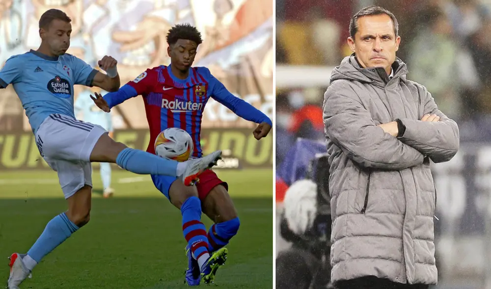 Barjuan hizo ingresar a Álex Balde, de 18 años, en el duelo contra Celta. Foto: composición/EFE Barjuan hizo ingresar a Álex Balde, de 18 años, en el duelo contra Celta. Foto: composición/EFE