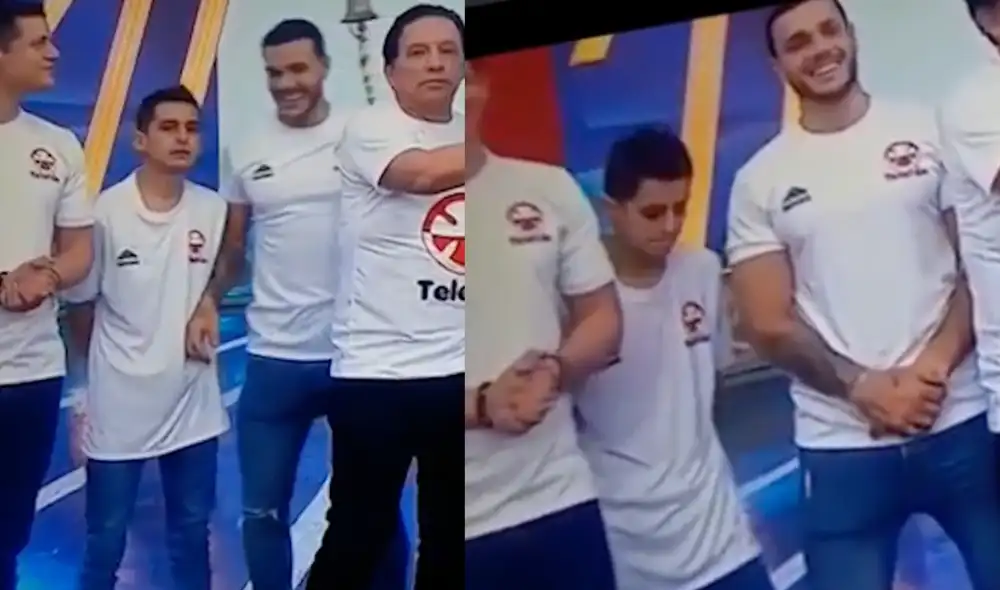 Durante la Teletón 2021, el canal de farándula Instarándula se percató el reaccionar de Mario Irivarren con el joven actor 'Fideito' Menacho. Foto: Captura Instarándula/Teletón 2021.