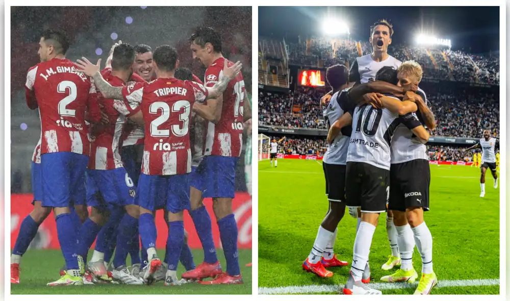 Atlético de Madrid vs. Valencia CF se miden por LaLiga Santander este domingo 7 de noviembre. Foto: composición AFP/ Twitter