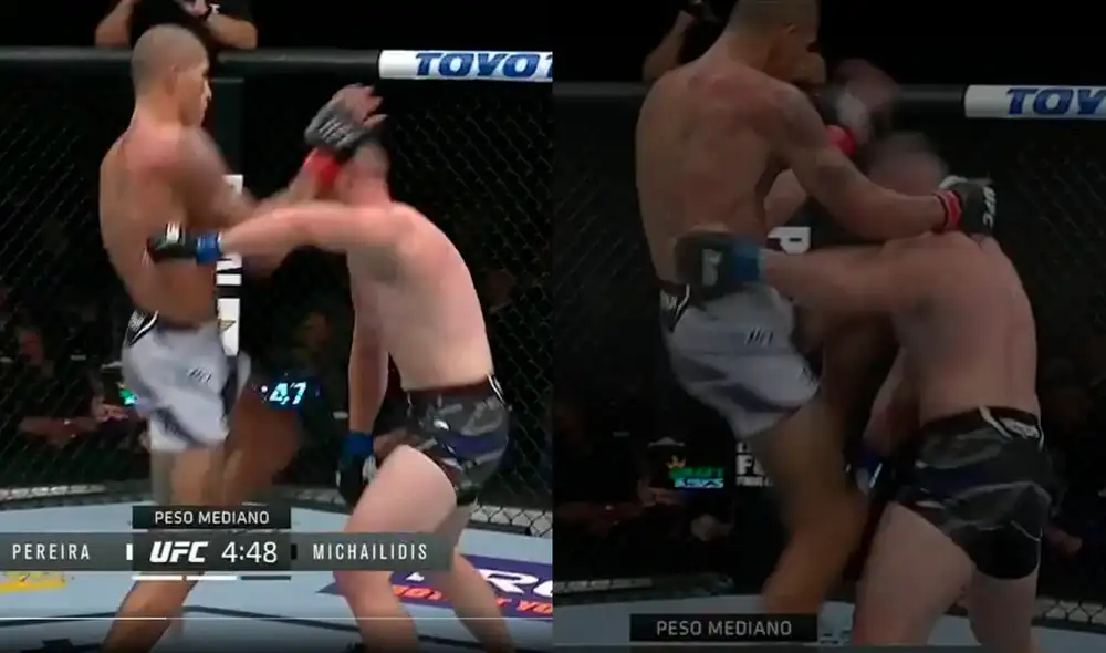 ¡Tremendo rodillazo y KO! Alex Pereira venció a Andreas Michailidis. Foto: ESPN ¡Tremendo rodillazo y KO! Alex Pereira venció a Andreas Michailidis. Foto: ESPN