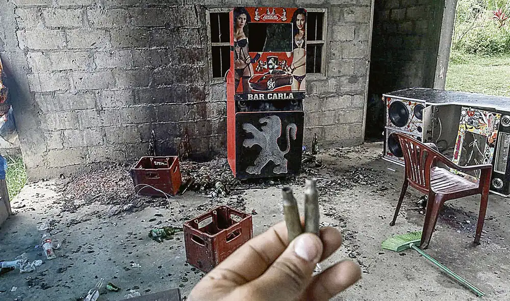 Matanza de 16 personas al interior de un bar ocurrió el domingo en el centro poblado San Miguel del Ene, en la jurisdicción de Vizcatán del Ene, provincia de Satipo, Junín. Foto: difusión