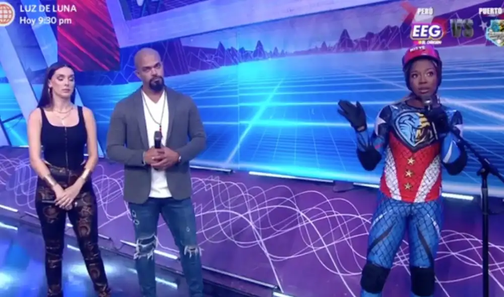 Una de las concursantes del equipo boricua reclamó que no se hayan explicado bien las indicaciones antes de empezar un juego. Foto: Esto es guerra captura. Una de las concursantes del equipo boricua reclamó que no se hayan explicado bien las indicaciones antes de empezar un juego. Foto: Esto es guerra captura.