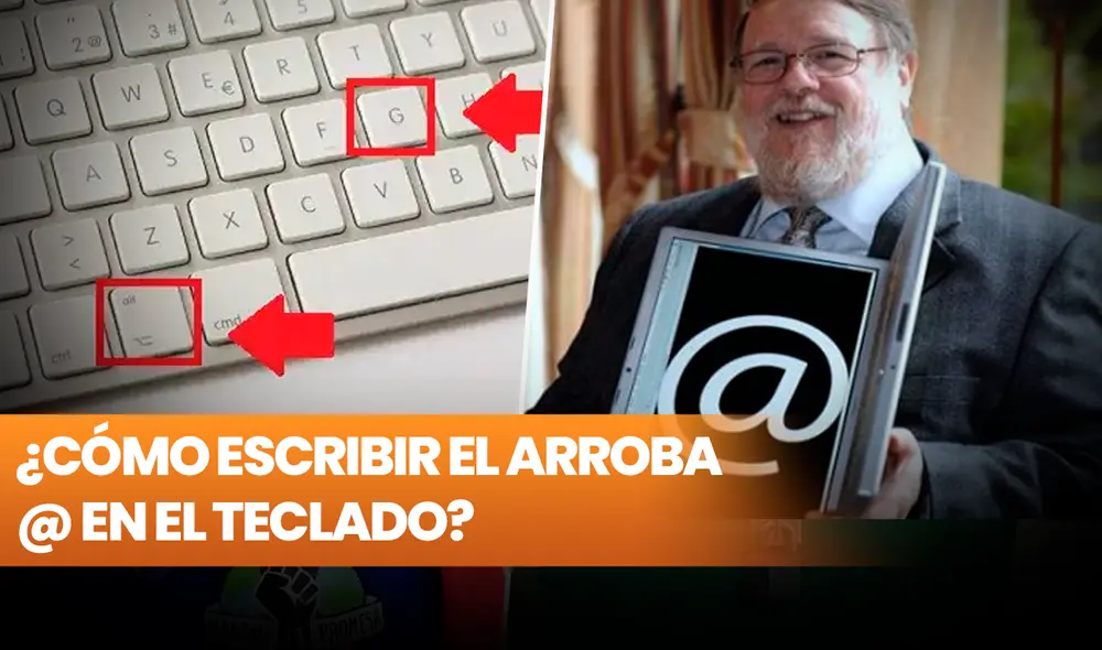 Más de 40 años del arroba. Recomendaciones para escribir el @ en los teclados de una computadora, laptop, celular, MacOs u otros dispositivos. Foto: composición Fabrizio Oviedo/La República/EFE Más de 40 años del arroba. Recomendaciones para escribir el @ en los teclados de una computadora, laptop, celular, MacOs u otros dispositivos. Foto: composición Fabrizio Oviedo/La República/EFE