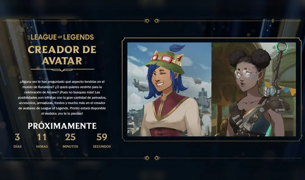 League of Legends: Riot Games lanza creador de avatars por el estreno de Arcane.