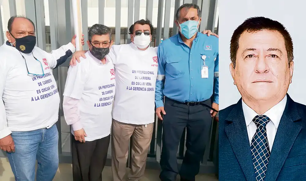 En campaña. Oscar Vera, en el extremo derecho, recibiendo el apoyo de trabajadores despedidos. Ganó el de Palacio, Hugo Chávez. Foto: composición LR