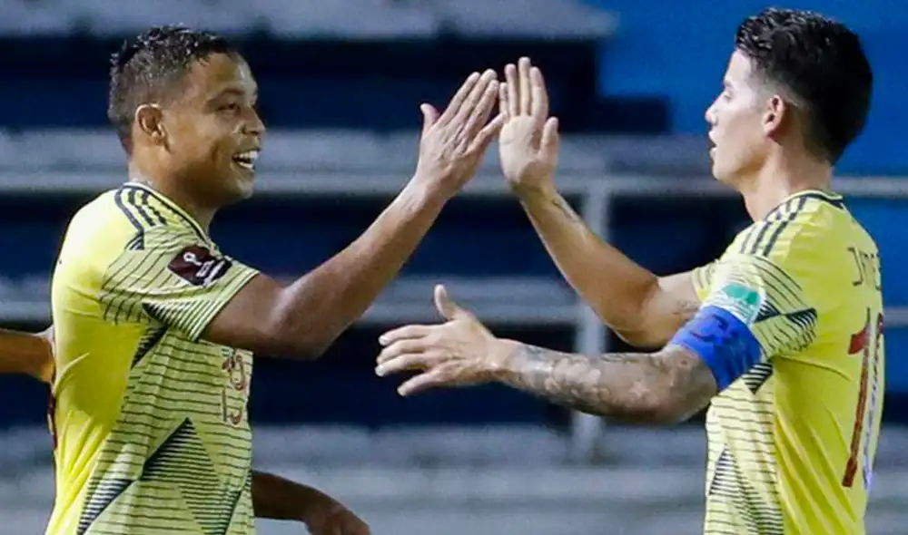 Luis Muriel y James Rodríguez estarán presentes en la fecha doble de eliminatorias del mes de noviembre con Colombia. Foto: EFE