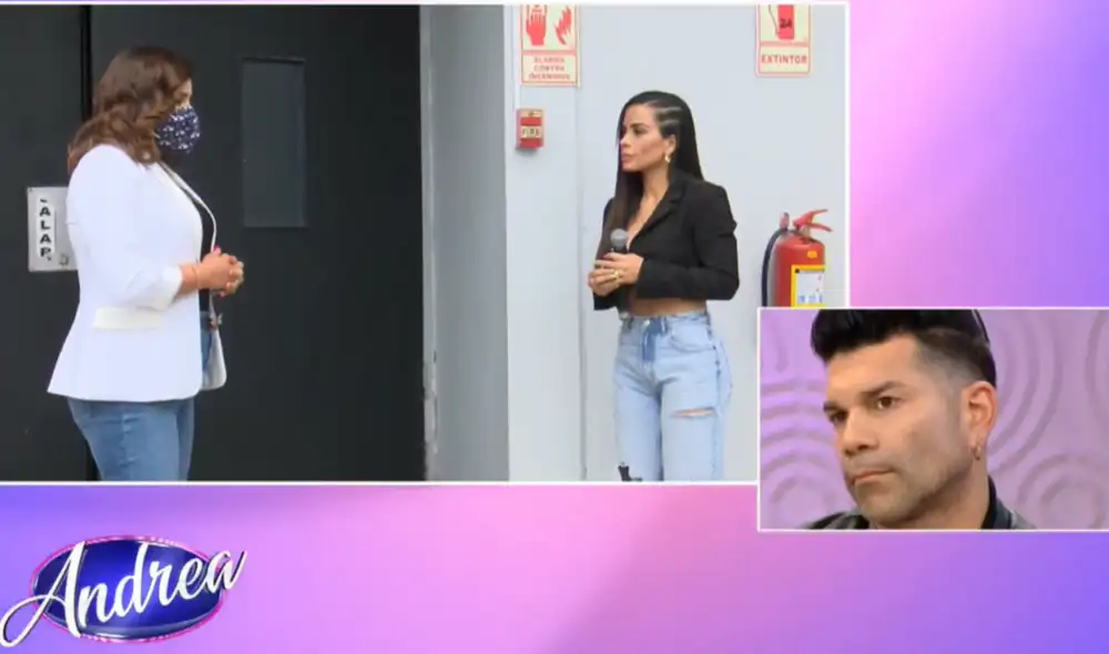 La expareja acudió al programa de Andrea, pero cuando 'Tomate' Barraza vio ingresar a Vanessa López huyó del set. Foto: captura de ATV