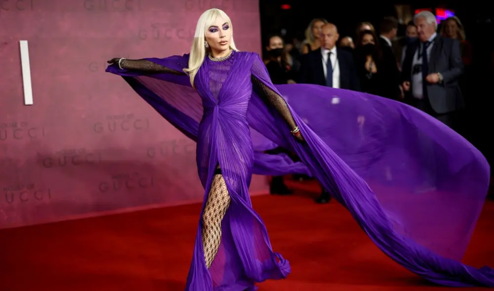 Lady Gaga usó vestido de lujo en la premier de The House of Gucci. Foto: Page Six