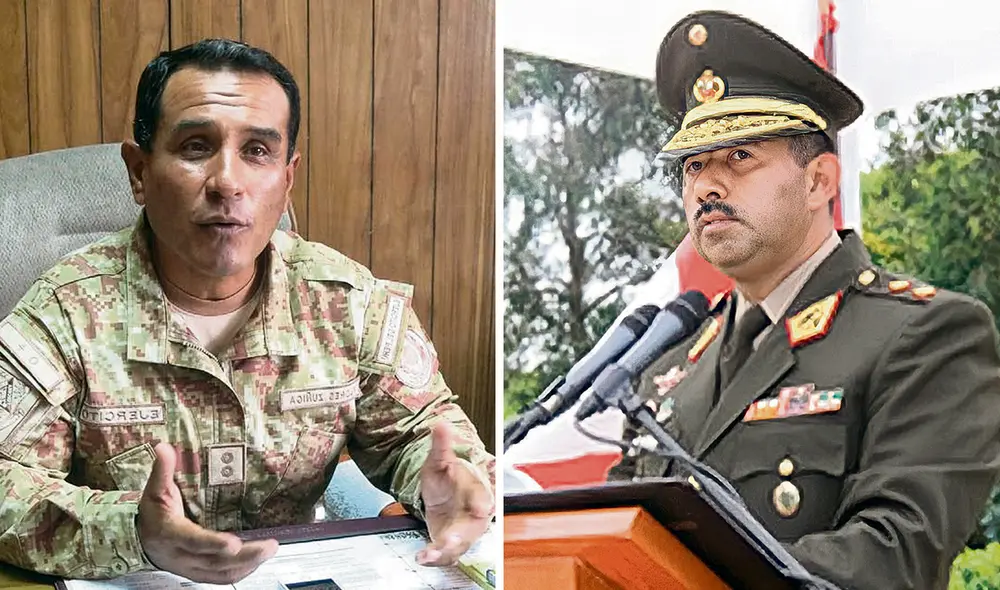 El dato. Los generales de división Wuilliam Flores Zúñiga (izq.) y Fernando Leguía Murillo (der.) encabezan la lista de 21 generales propuestos para el retiro de servicio. Foto: composición LR