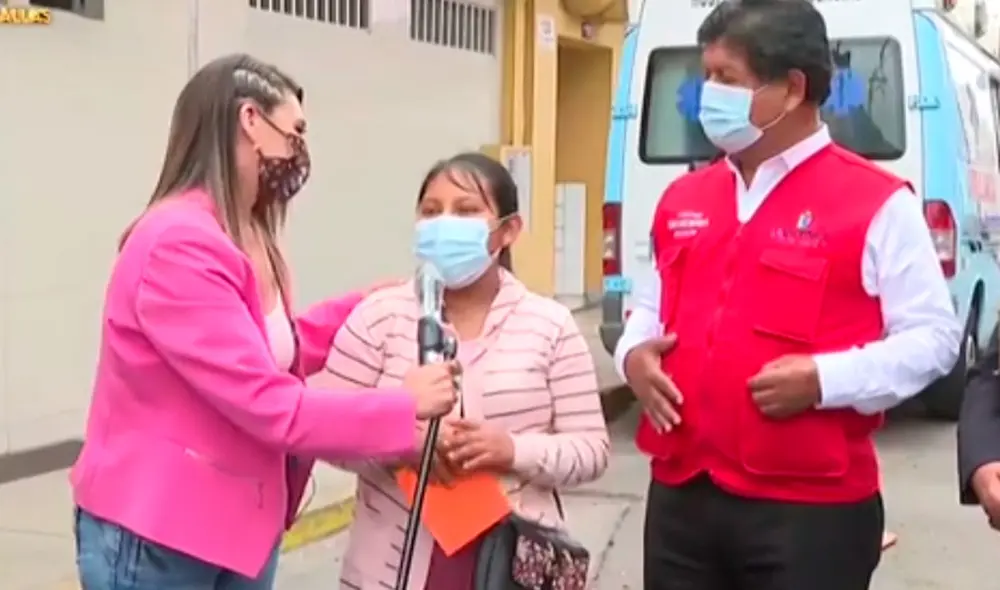 La joven madre de familia agradeció el apoyo de Thais Casalino y el alcalde de La victoria ante la situación que vive. Foto: captura/Latina