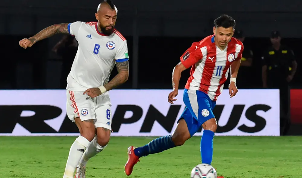 Paraguay y Chile igualan por la fecha 13 de las eliminatorias sudamericanas rumbo a Qatar 2022. Foto: AFP Paraguay y Chile igualan por la fecha 13 de las eliminatorias sudamericanas rumbo a Qatar 2022. Foto: AFP