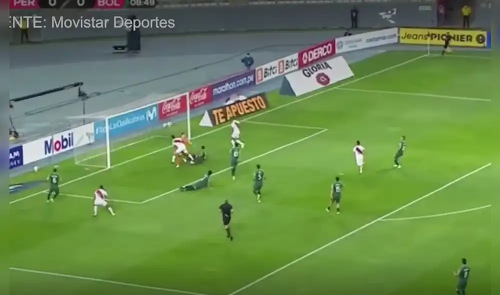 Lapadula anotó el 1-0 a los nueve minutos de juego. Foto: captura Movistar Deportes