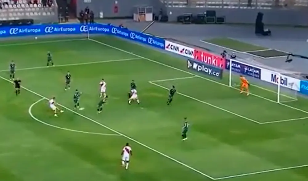 Sergio Peña decretó el 3-0 parcial ante Bolivia por eliminatorias. Foto: captura Movistar Deportes