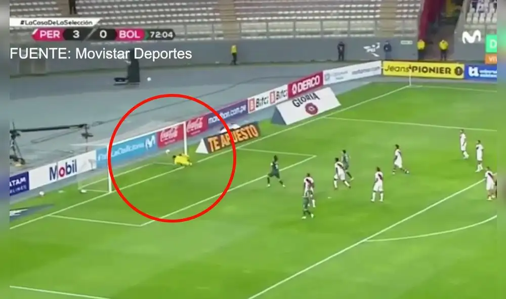 Bolivia inquietó poco el arco de Perú. Foto: captura Movistar Deportes Bolivia inquietó poco el arco de Perú. Foto: captura Movistar Deportes