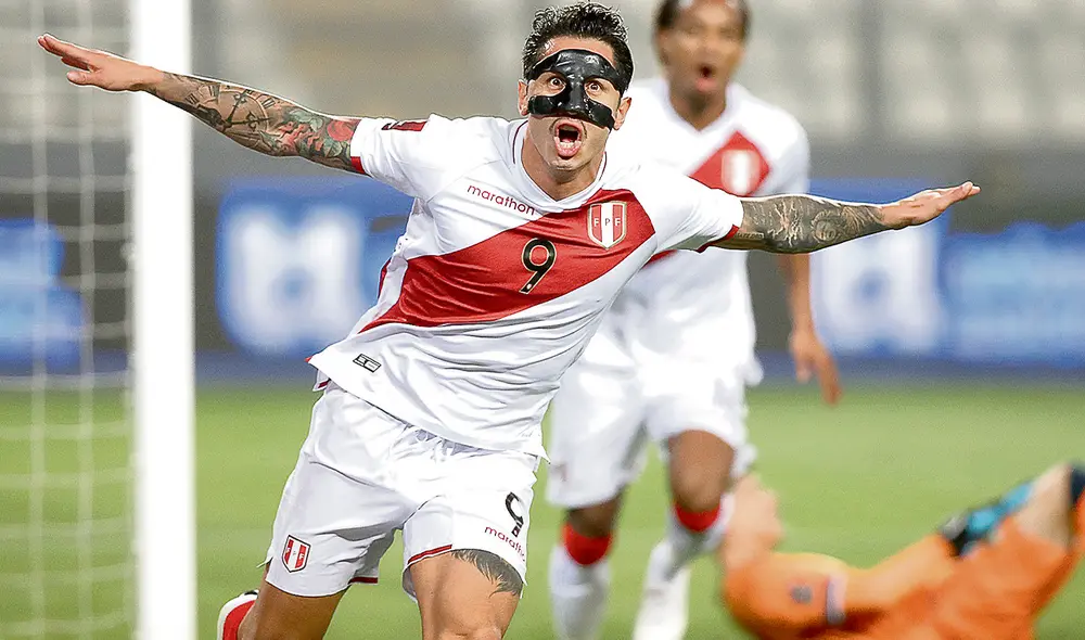 Festeja. Lapadula abrió el marcador al anotar su primer gol en las eliminatorias. Foto: difusión