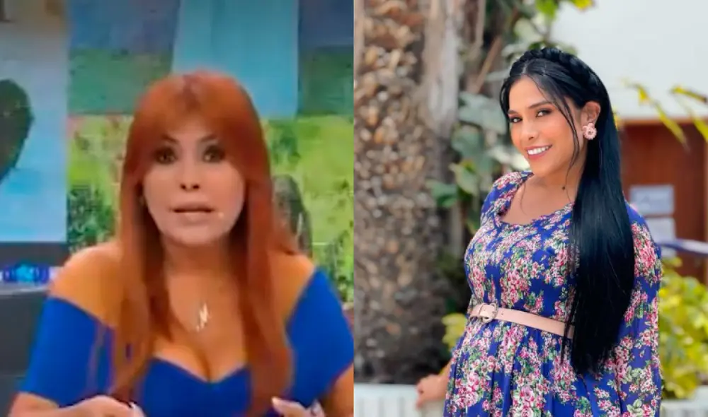 Magaly Medina llamó 'huachafa' a Maricarmen Marín, quien después del baby shower de Cassandra Sánchez, ha decidido regalar los obsequios de su bebé. Foto: composición Maricarmen Marín/Instagram, captura ATV.