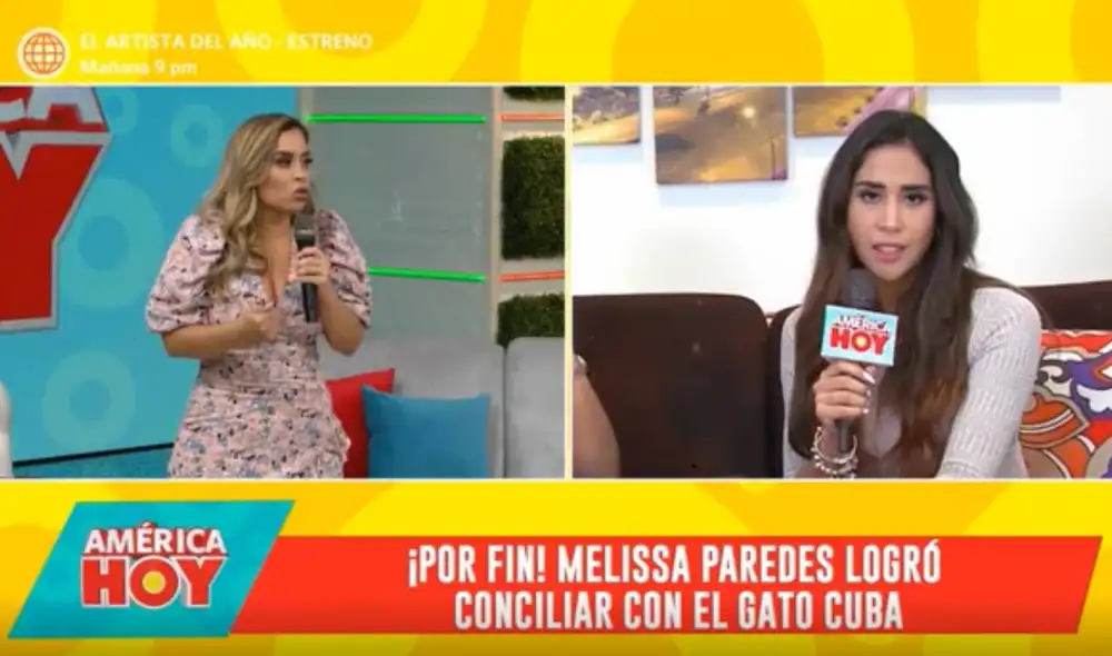 Ethel Pozo pidió respeto para Melissa Paredes y Rodrigo cuba. Foto: captura de América TV Ethel Pozo pidió respeto para Melissa Paredes y Rodrigo cuba. Foto: captura de América TV