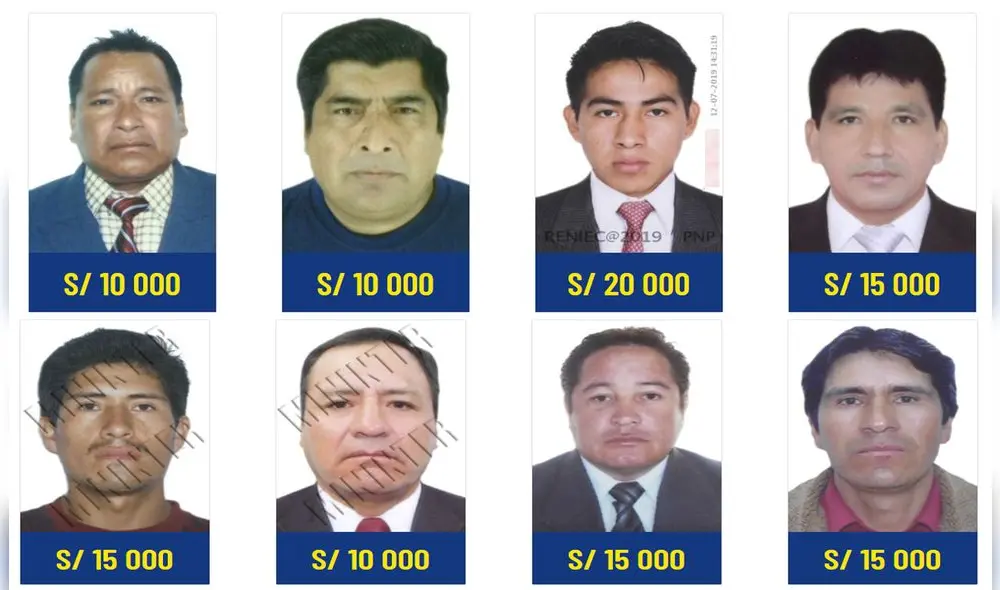 Sujetos son requeridos por la justicia por diferentes delitos. Foto: Mininter