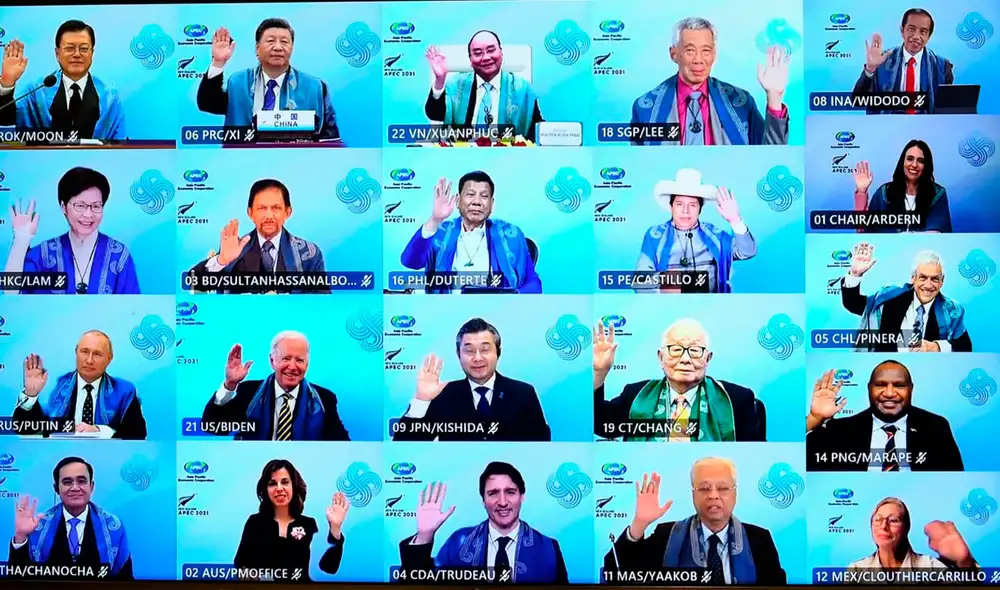 El Presidente de la República reiteró el ofrecimiento del Perú de ejercer la Presidencia de APEC en el año 2024. Foto: captura APEC/PCM