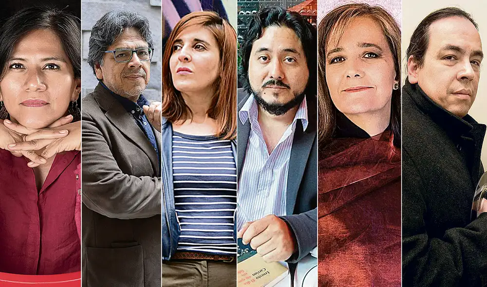 Autores. Socorro Venegas (México), F. Iwasaki (Perú), Claudia Apablaza (Chile), Ernesto Carrión y Margarita Laso (ecuatorianos) y Juan Carlos Méndez (Venezuela). Foto: composición LR