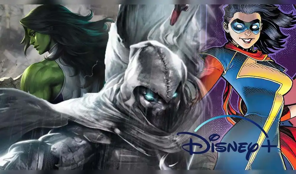 She Hulk, Moon Knight y Ms. Marvel que son los tres superhéroes próximos en debutar en Disney Plus. Foto: Disney+