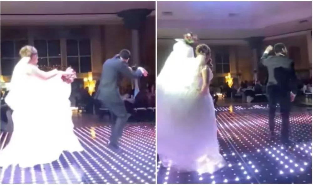 Novios realizan coreografía de TikTok en su boda y causan furor en redes