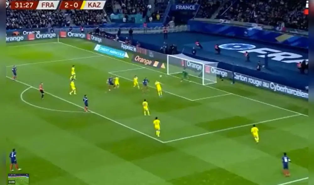 Kylian Mbappé anotó el tercero de su equipo a los 36 minutos. Foto: captura ESPN