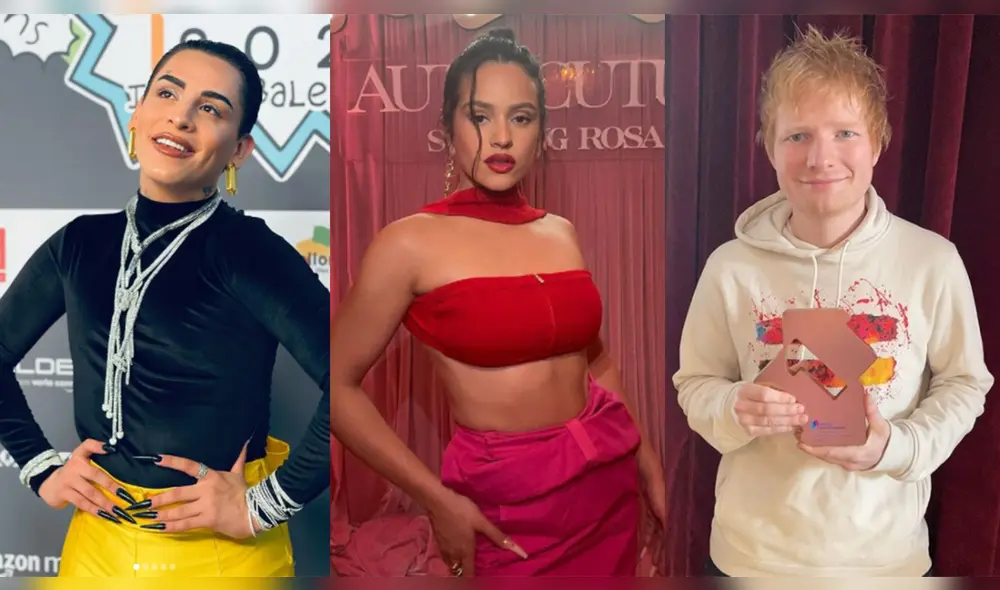 Kunno compartió palabras con la cantante española Rosalía y el intérprete británico Ed Sheeran. Foto: composición/Kunno/Rosalía/Ed Sheeran/Instagram Kunno compartió palabras con la cantante española Rosalía y el intérprete británico Ed Sheeran. Foto: composición/Kunno/Rosalía/Ed Sheeran/Instagram