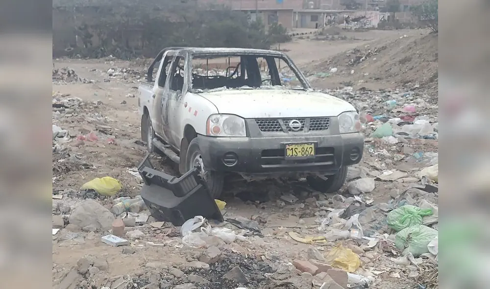 Camioneta usada en secuestro fue abandonada frente al barrio 3, del centro poblado Alto Trujillo. Foto: difusión