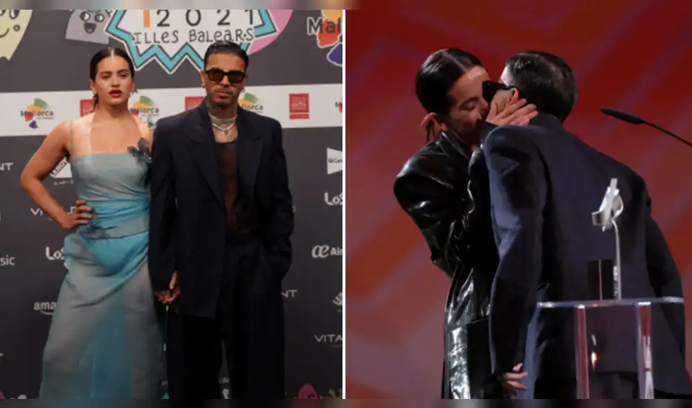 Rauw Alejandro ganó dos premios el último 12 de noviembre en LOS40 Music Awards en Puerto de Mallorca. Foto: composición/Difusión/captura video Twitter