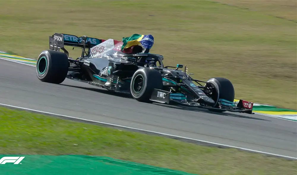 Así fue la llegada de Hamilton a la meta. Foto: Fórmula 1
