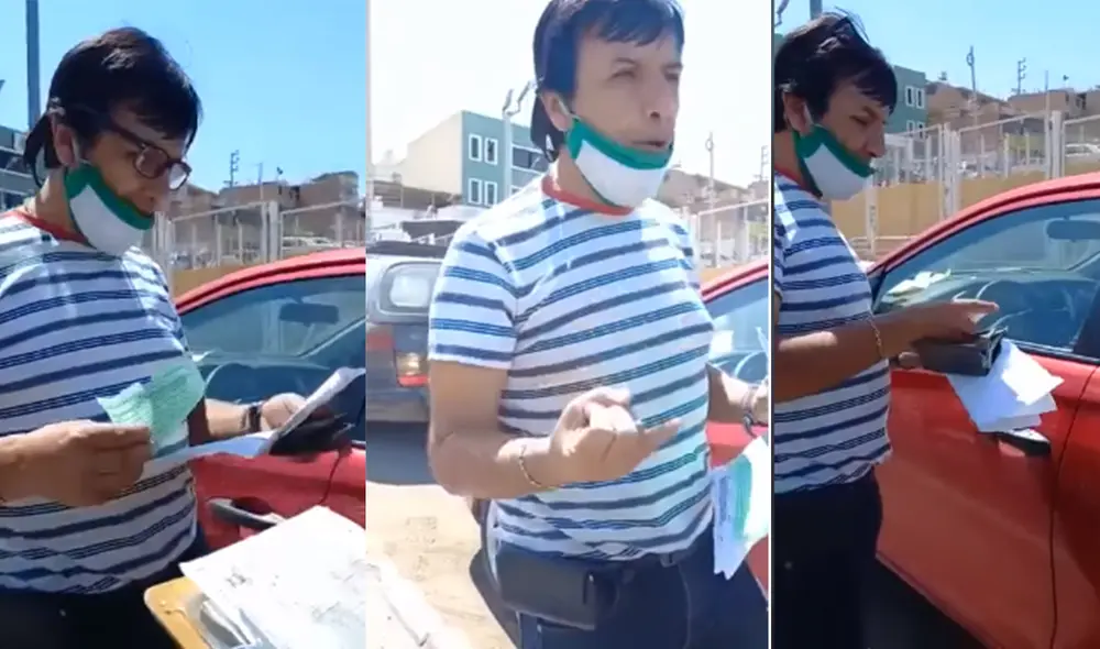 Internautas critican actitud del sujeto frente a policía. Foto: captura de video