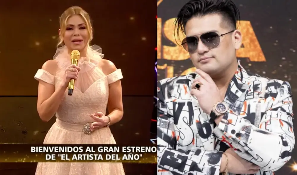 Deyvis Orosco le hizo llegar un detalle a Gisela Valcárcel por darle la oportunidad de pertenecer a la familia de El artista del año. Foto: captura de América TV