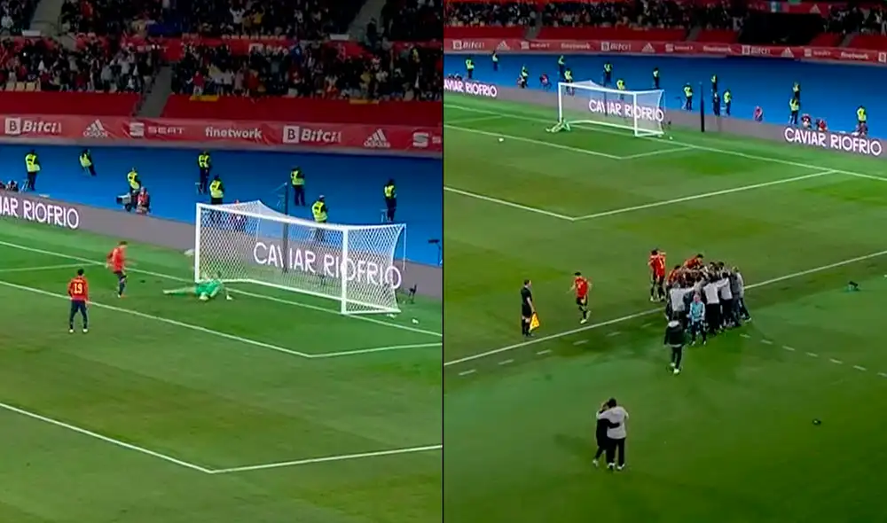 Álvaro Morata anotó el único gol del partido entre España y Suecia. Foto: captura de ESPN