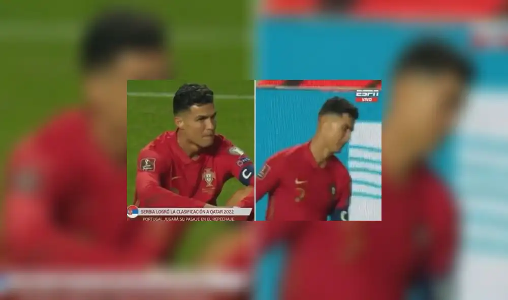 Cristiano Ronaldo no pudo hacer nada en la derrota de Portugal sobre Serbia en el mismo Lisboa. Foto: Captura ESPN
