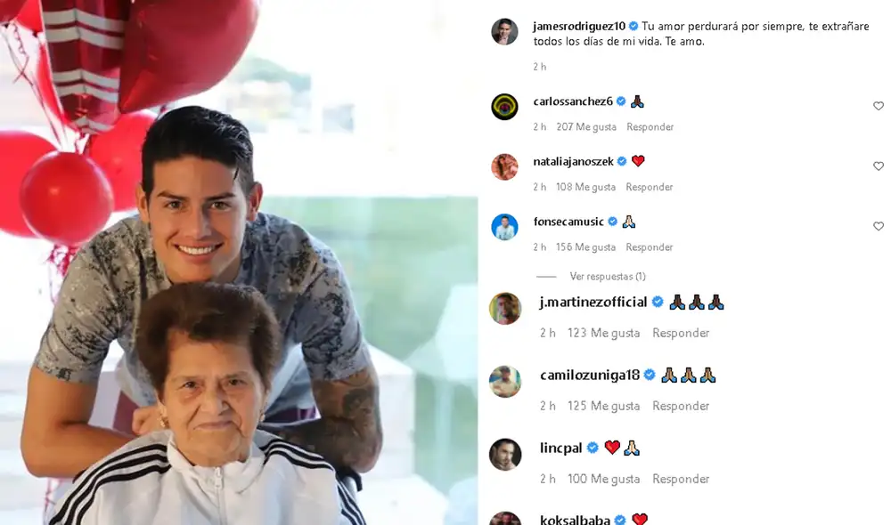 James Rodríguez dedicó unas emotivas palabras tras el fallecimiento de su abuela. Foto: composición/James Rodríguez