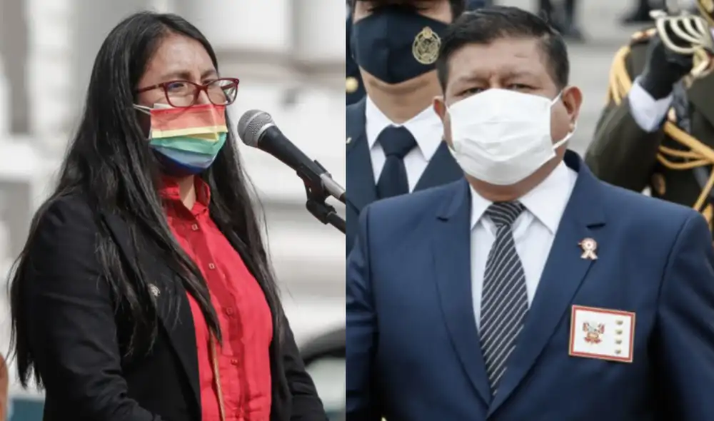 Ruth Luque se pronunció sobre la renuncia "irrevocable" de Walter Ayala como ministro de Defensa. Foto: composición/La República