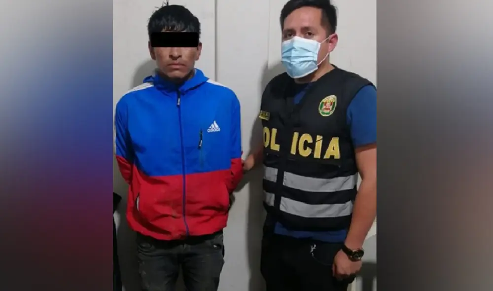 Sospechoso fue trasladado a la comisaría de la ciudad y se comprobó que tiene antecedentes. Foto: PNP Sospechoso fue trasladado a la comisaría de la ciudad y se comprobó que tiene antecedentes. Foto: PNP