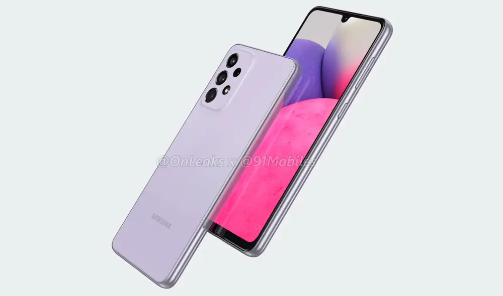 El Samsung Galaxy A33 5G se pondría a la venta en enero 2022 en los colores naranja, azul, negro y blanco. Foto captura: YouTube - 91mobiles