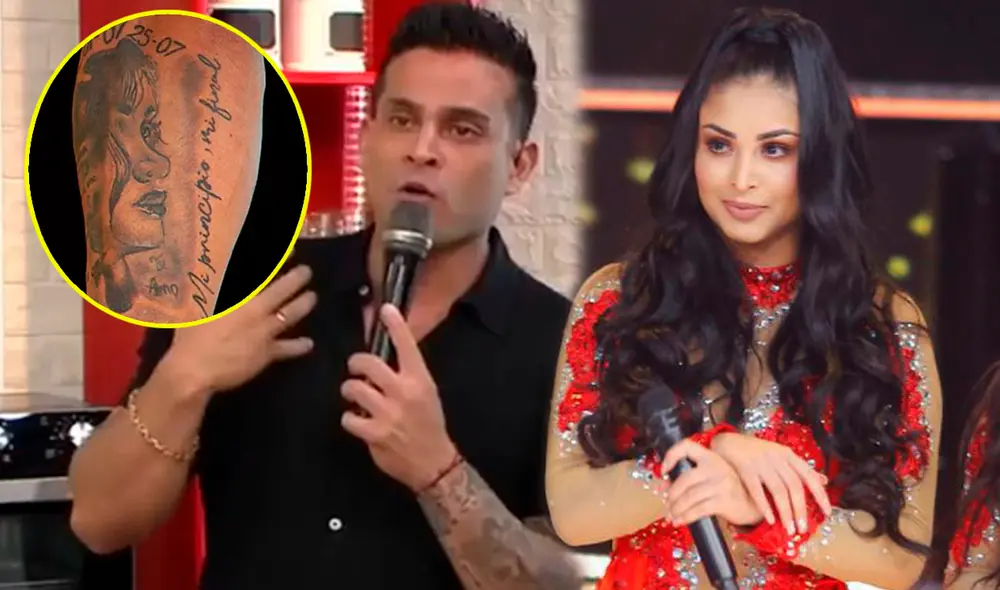 Christian Domínguez aseguró que el único tatuaje que lleva es el de su pareja Pamela Franco. Foto: capturas América TV Christian Domínguez aseguró que el único tatuaje que lleva es el de su pareja Pamela Franco. Foto: capturas América TV